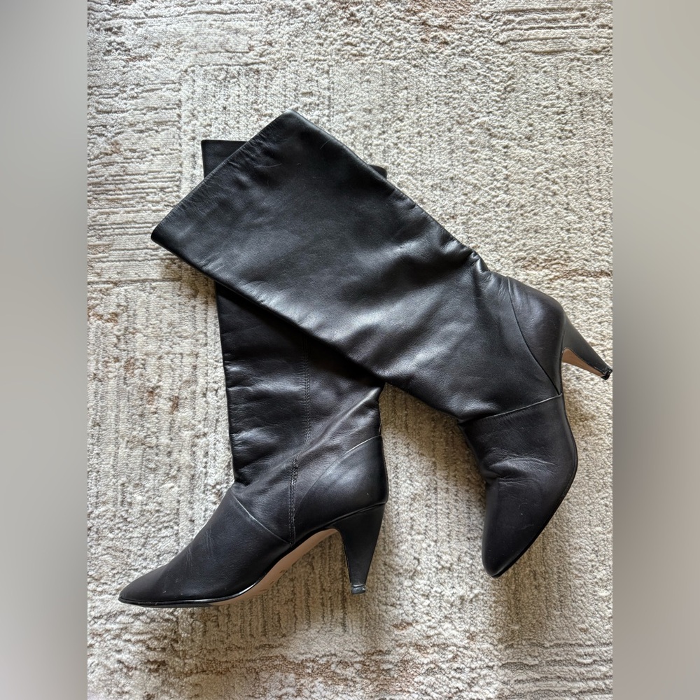 Reformation Roberta Designer Black Leather Heeled Boots